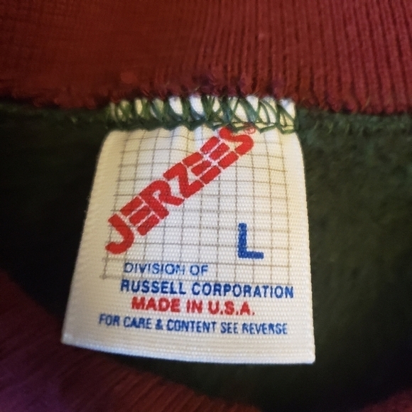 Vintage Jerzees Sweatshirt Noah's Ark Appliqued Handcrafted Green L - Picture 4 of 12